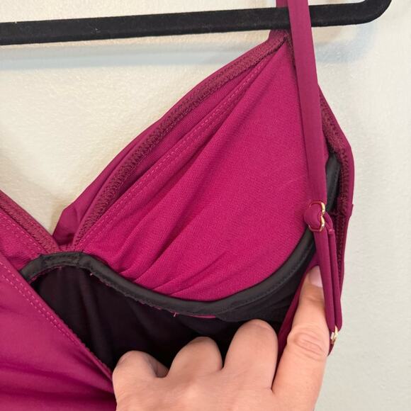 Lauren Ralph Lauren Women's Plum Twist Surplice Underwire Tankini Size 6 NWT - Picture 11 of 12